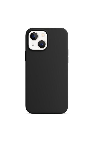 Q Aksesuar iPhone 15 / 14 / 13 Uyumlu Silikon Lansman Telefon Kılıfı - Siyah