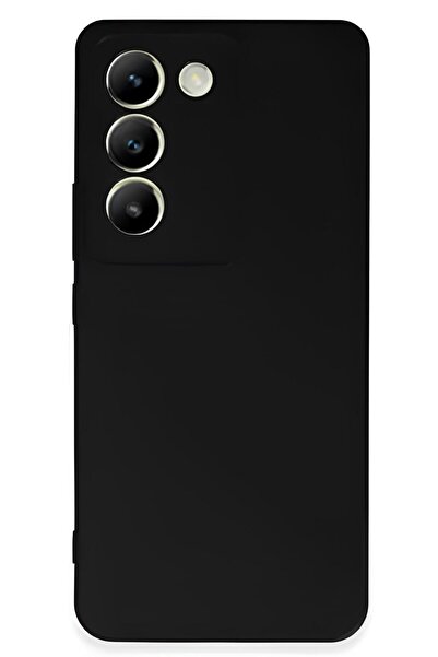 Q Aksesuar Vivo V30 Uyumlu Silikon Lansman Telefon Kılıfı - Siyah