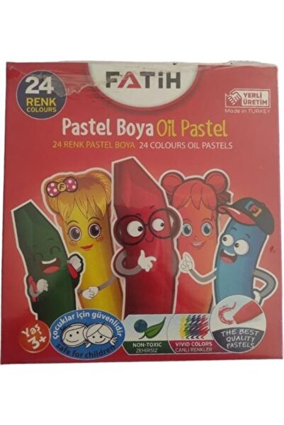 Fatih 24 Renk Pastel Boya Karton Kutu 1 Paket 24 Lü Pastel Boya Seti