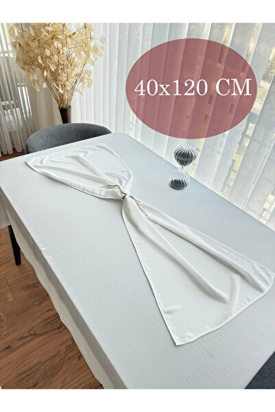 ARS DT Düz Renk Runner 40X120 CM İp Detaylı Vintage Görünümlü Şık