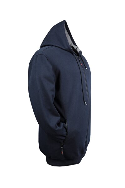 tambattal Μπλε με κουκούλα διπλής όψης σε μεγάλο μέγεθος (φαρδύ άνετο σχήμα)