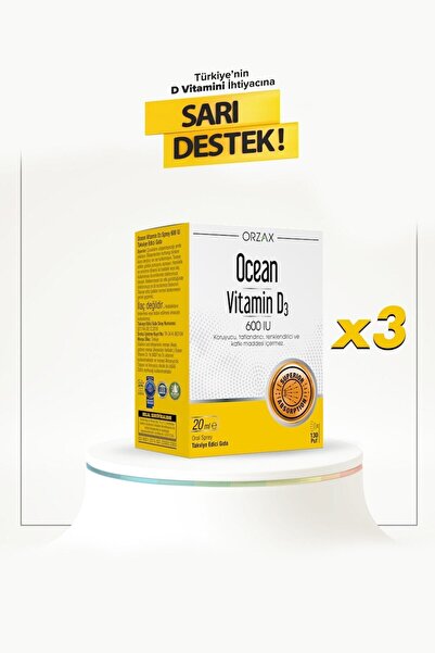 Ocean Vitamin D3 600 IU Sprey 20ml 3 Adet