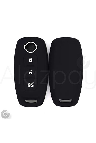 Alazpay غطاء مفتاح من السيليكون لنيسان قشقاي تريل جوك (أسود وأبيض - علبة جديدة)