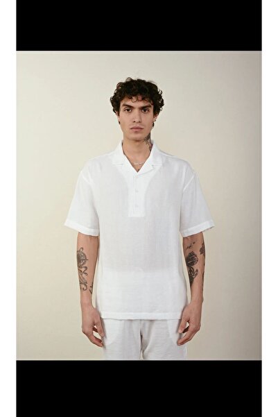 Queensland Men's Linen Polo Collar Shirt