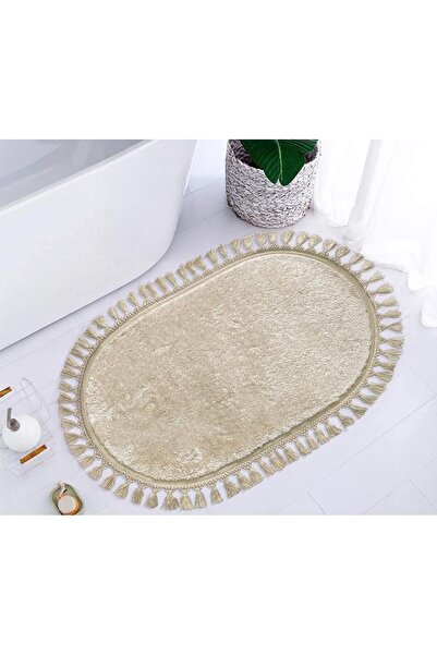 Bonny Home Relax Oval Vizon Ponpon Saçaklı Oda Banyo Halısı Makinede Yıkanabi...