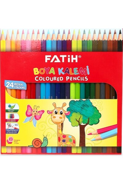 Fatih 24 Adet Kuru Boya Kalemi Seti - Karışık Renkler, Üçgen Gövde, Ergonomik...