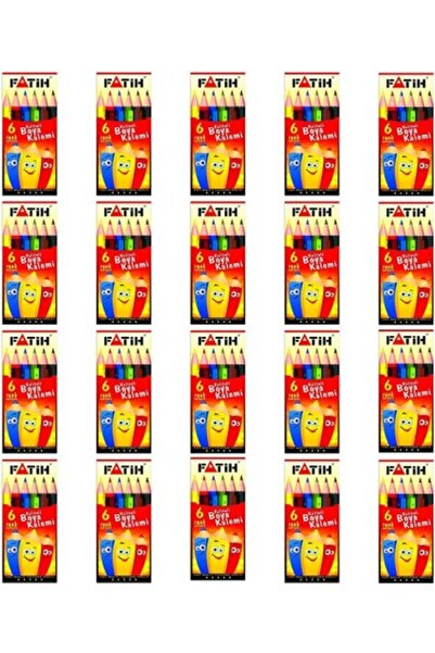 Fatih 33006 Yarım Boy 6 Renk Kuru Boya 20'li