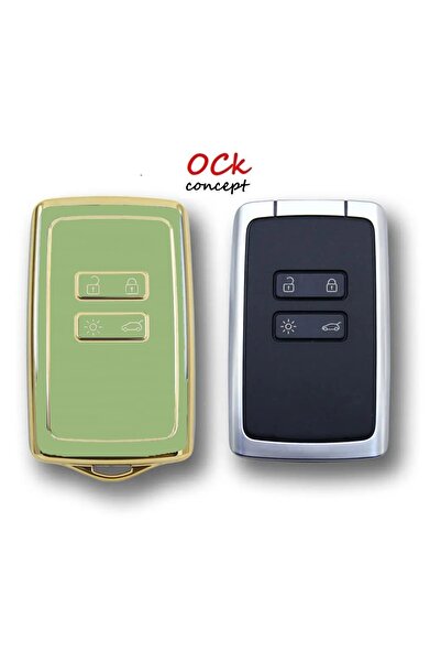 ock concept Renault Megane 4 Koleos Kadjar Green Auto Key Remote Case Cover A...