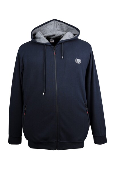 tambattal Plus Size Hooded Doubleface Sweat Navy Blue (Wide Comfortable Fit)