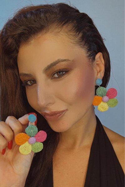 Melissa Boutique Women's Colorful Flower Design Earrings