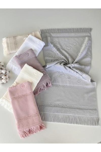 SARRA HOME Mysoft - Tekli - Gri - 30*50 Etamin Ve Kanaviçe İşlemelik Mutfak Havlusu