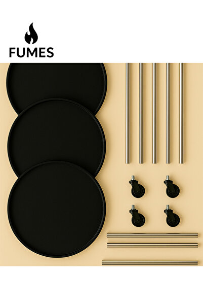 Fumes Multi-Tier Round Kitchen Storage Cart with Wheels