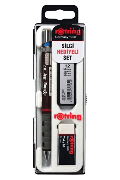 Rotring Školski set Tıkky 0.7 Bordo crvena + Gumica + Olovka