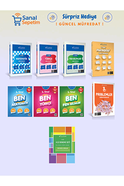 Bilfen Yayıncılık 3. Sınıf Matematik-Fen-Türkçe(Ben Matematik-Fen-Türkçe)Prob...