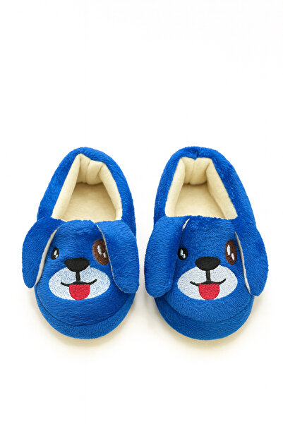 minissa baby kids Saks Köpek Desenli Panduf kreş Ayakkabısı- Sıcacık, Kaymaz Ve Eğlenceli!