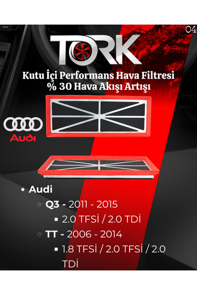 TORK Audi - Q3 - Tt (2.0 Tfsi-2.0 Tdi) Performance Air Filter - (30% Increase...