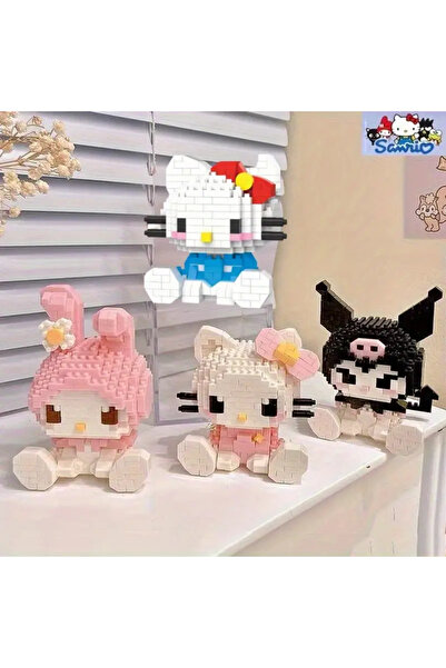 MAVIGOK Hello Kitty Karakter Yapı Taşları Seti Eğitici Bulmaca Oyuncak Doğum Günü,Noel için Yaratıcı Hediye
