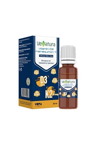 VeNatura Vitamin D3 Ve K2 Menaquinon 7 Takviye Edici Gıda 20 ml