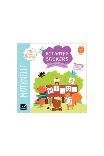 Hatier Joc interactiv copii, autocolante cu majuscule, 4-5 ani