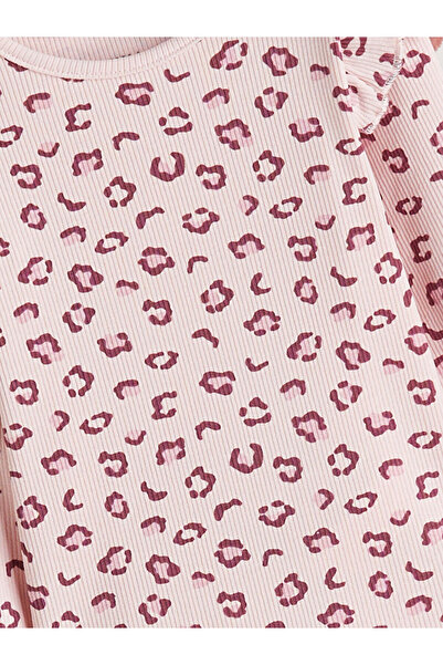 LC Waikiki Yeni Sezon Bisiklet Yaka Baskılı Kız Bebek Pijama Takımı