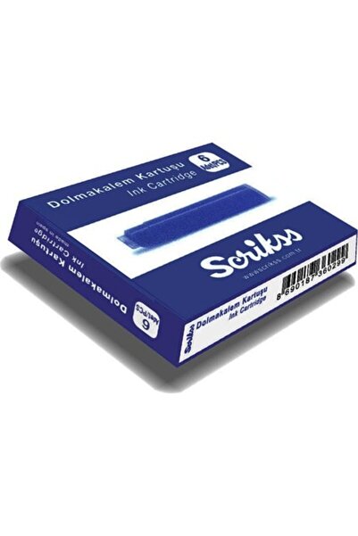 Scrikss Dolma Kalem Mürekkep Kartuşu 6`lı Mavi-Siyah