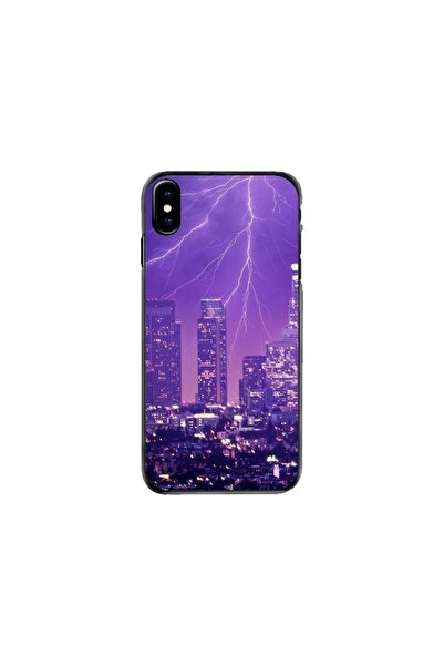 Atlas Husa personalizata tip carcasa Apple iPhone X, Purple Lightning, , S1D1...