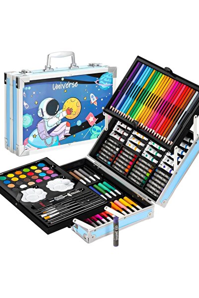 WePro Store Детски комплект за рисуване и рисуване, 145 части, метална кутия,...