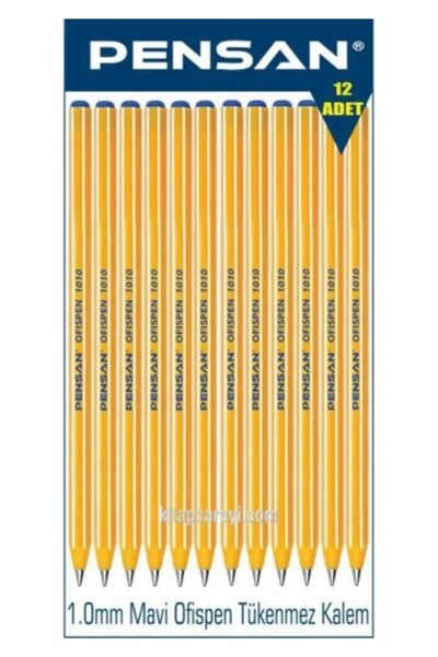 Pensan Tükenmez Kalem Kapaklı Mavi Office Pen 10-10 ( 6 Adet)