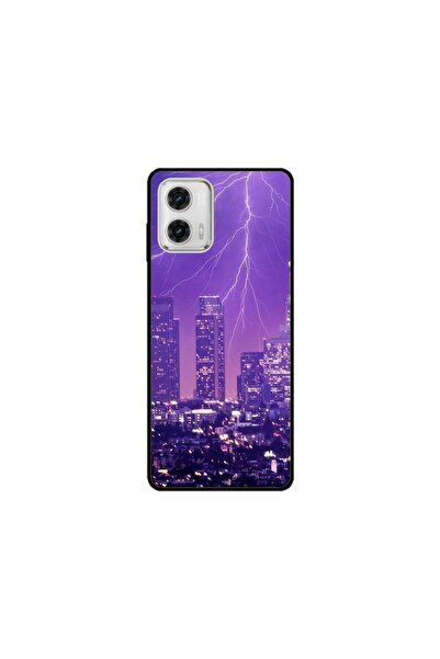 Atlas Husa personalizata tip carcasa Motorola Moto E22, Purple Lightning, , S...