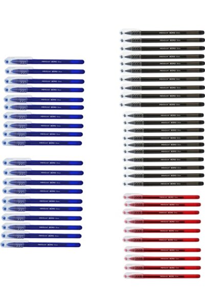 Pensan طقم قرطاسية مكون من 50 قلم حبر جاف مكتبي مع خيارات الألوان الأحمر والأ...