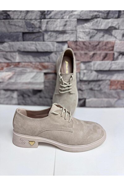 Parıltı Women's Stylish Lace-Up Thick Sole Loafer Shoes
