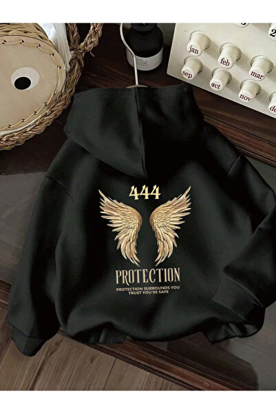 cc collection Hanorac unisex cu glugă 444 Gold Wing cu imprimeu pe spate - St...