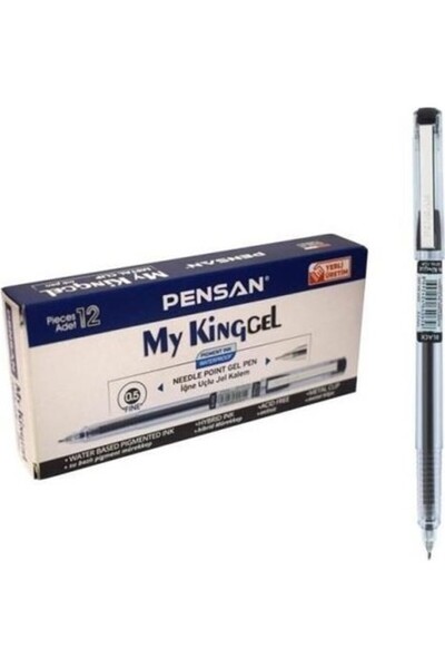 Pensan Iğne Uçlu Jel Kalem 12 Adet Siyah 0.5 Pilot Kalem Mykinggel Iğne Uçlu Jel Kalem Pilot