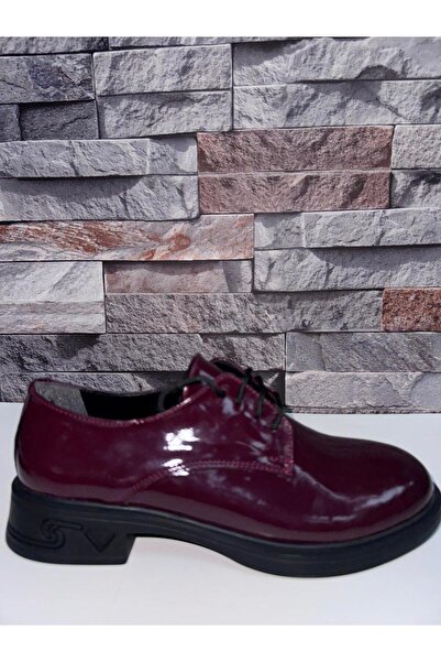 Parıltı Women's Stylish Lace-Up Thick Sole Loafer Shoes