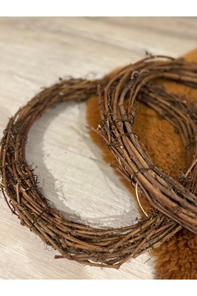 Marrone Φυσικό στεφάνι από κλαδιά σταφυλιού για στολισμό πόρτας, 2 τεμάχια
