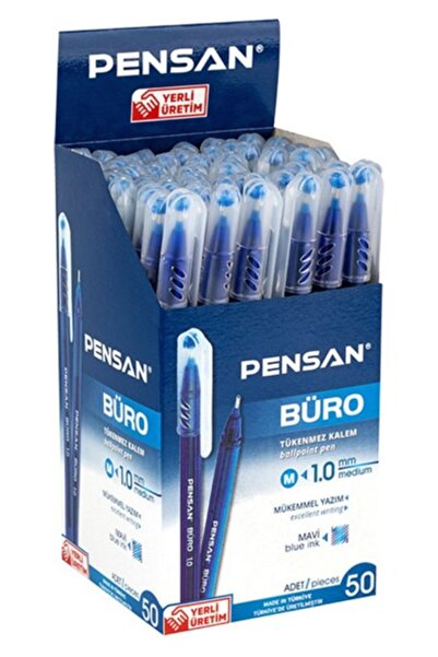 Generic Brand قلم حبر جاف أزرق من بورو 2270 - 50 قطعة، 1.0 ملم، تصميم دائري ب...