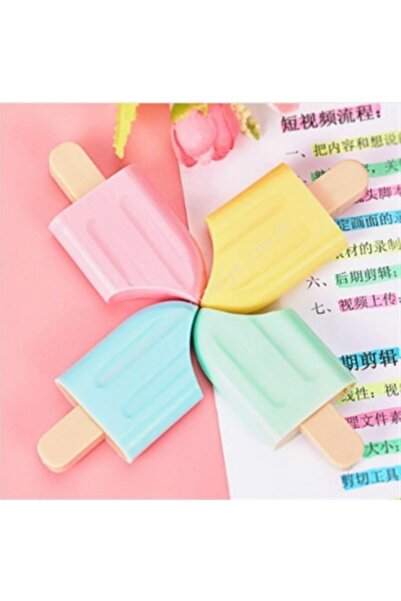 Genel Markalar Dondurma Şekilli Fosforlu Kalem 4'lü