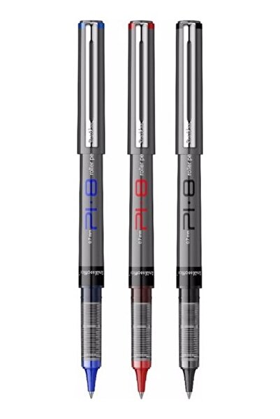 Scrikss Roller Kalem - Pı.8 - 0.7mm - Siyah-Kırmızı-Mavi