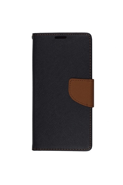 Atlas Θήκη MICROSOFT Lumia 535 - Δερμάτινη Fancy TSS, Μαύρη με Καφέ