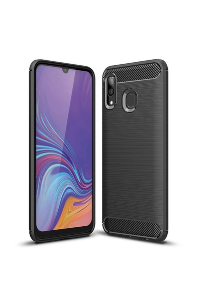 Atlas Θήκη SAMSUNG Galaxy A60 - Luxury Carbon TSS, Μαύρη