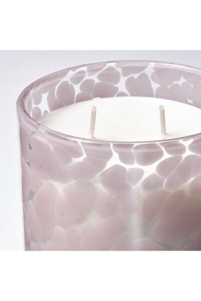IKEA LUGNARE Scented candle in glass, 2 wicks, Jasmine/light pink, 50 hr