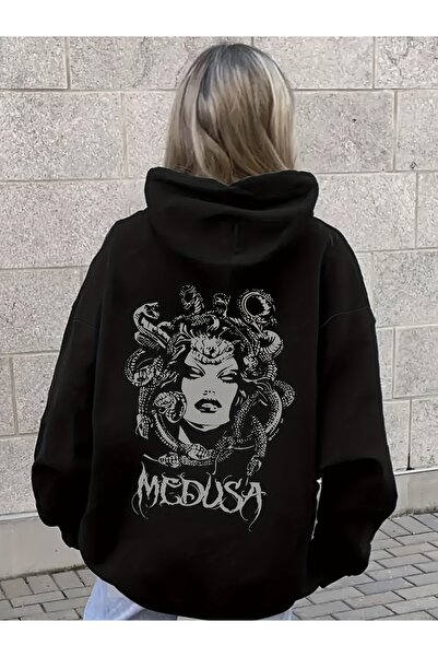 cc collection Hanorac supradimensionat cu glugă și imprimeu Medusa pe spate p...