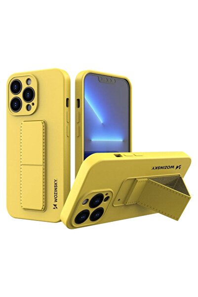 Atlas Husa pentru APPLE iPhone 13 Pro Max - Silicon Kickstand (Galben) Wozinsky