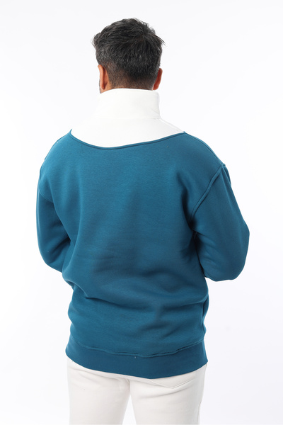 Rodrigo Hanorac unisex, moale, din bumbac, cu fleece în interior, cu fermoar, cu gât înalt, imprimat