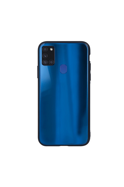Atlas Кейс за APPLE iPhone 13 - омбре стъкло (тъмносин)