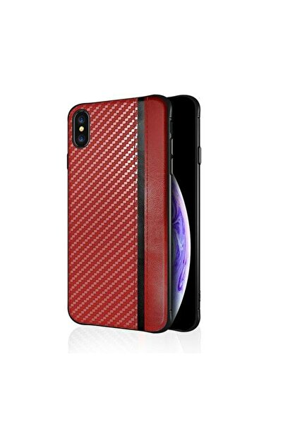 Atlas Husa XIAOMI Redmi Note 8 Pro - Carbon Fiber Piele (Rosu/Negru)