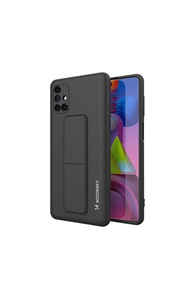 Atlas Husa pentru SAMSUNG Galaxy M51 - Silicon Kickstand (Negru) Wozinsky