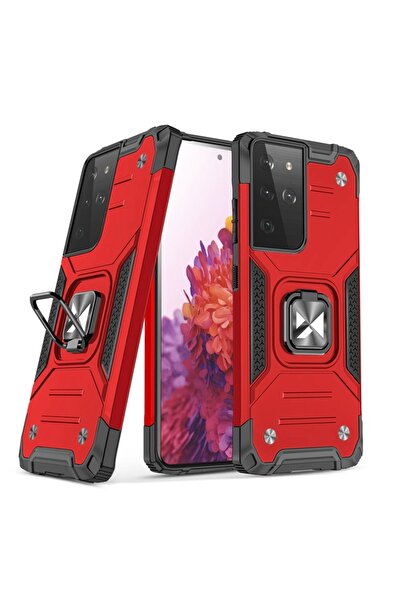 Atlas Husa pentru SAMSUNG Galaxy S21 Ultra - Ring Armor (Rosu) Wozinsky