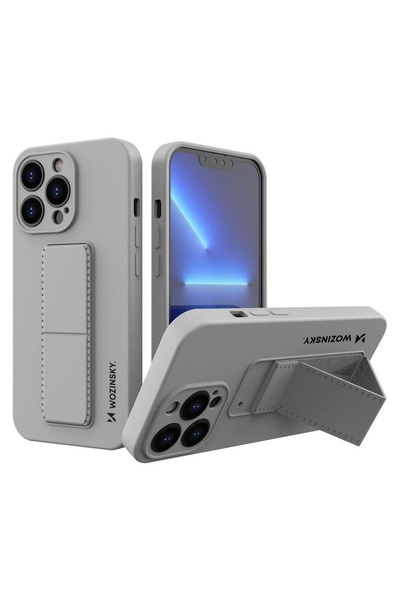Atlas Husa pentru APPLE iPhone 13 Pro Max - Silicon Kickstand (Gri) Wozinsky