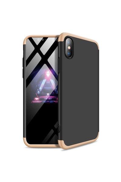 Atlas Husa APPLE iPhone XR - GKK 360 Full Cover (Negru/Auriu)